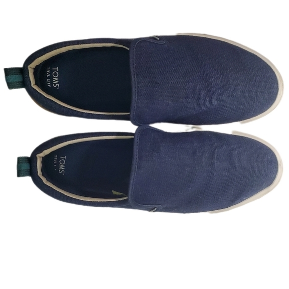 Toms Men's Trvl Lite Navy Heritage Canvas Sneakers Size 11 EUC - Picture 2 of 5